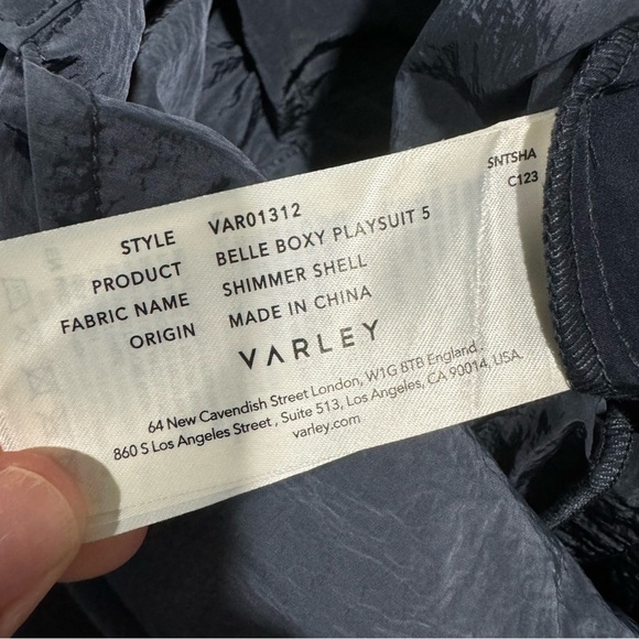 Varley Belle Boxy Playsuit Romper Slate Blue L - Picture 7 of 10